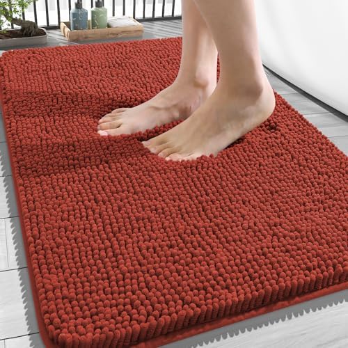OLANLY Bathroom Rugs 34x21, Extra Soft Absorbent Chenille Bath Rugs by OLANLY
