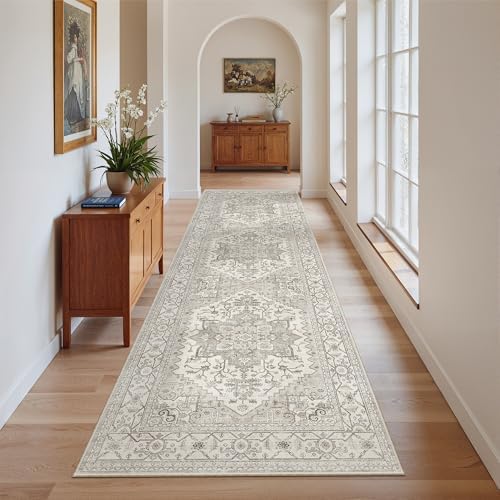 Madane Kitchen Runner 2'6''x8' Soft Rug Runners for Hallways, Beige/Brown - Image 2