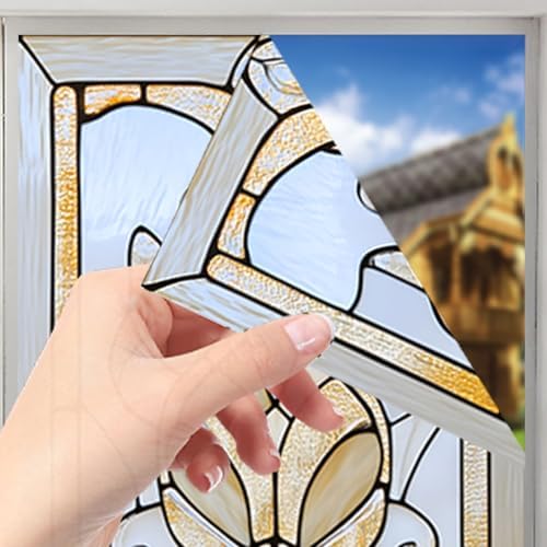 Nuxovilar Sparkle Gold Vintage Pattern Window Film 17.7x39.4 PVC - Image 5