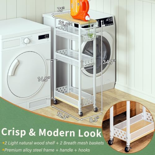OKZEST Slim Laundry Room Organization Cart with Detergent Dispenser Holder - Image 4