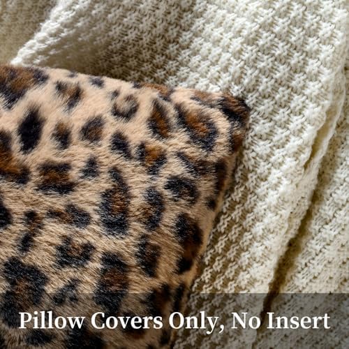 GALMAXS7 Cheetah Pillow Covers Leopard Throw Pillow Covers Set of 2, 18x18 - Image 4