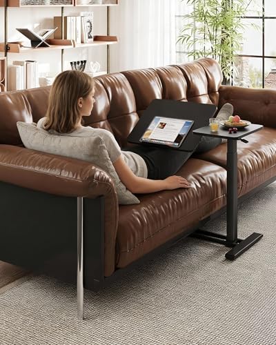 SANODESK 32''Overbed Table Gas Spring Lifting with Wheels&Tilting Desktop - Image 5