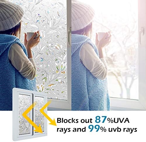 Window Privacy Film, Frosted Removable Glass Covering for Bathroom, Opaque Static Cling Heat Control Door Sticker for Home Office Living Room, Non-Adhesive Matte White (23.5" x 78.7") - Image 5