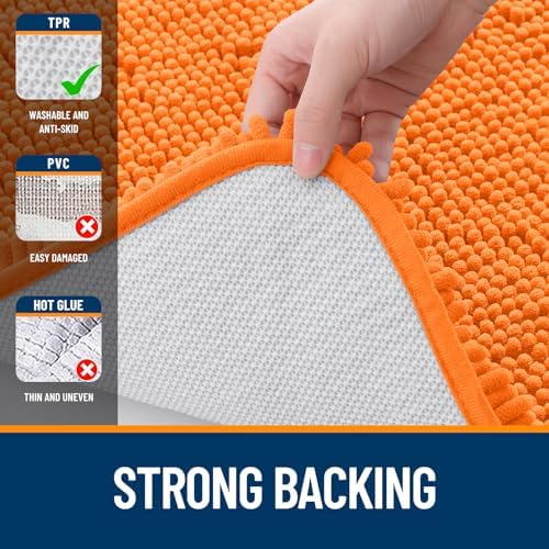OLANLY Large Bathroom Rugs 44x32, Extra Soft Absorbent Chenille Bath Rugs - Image 6