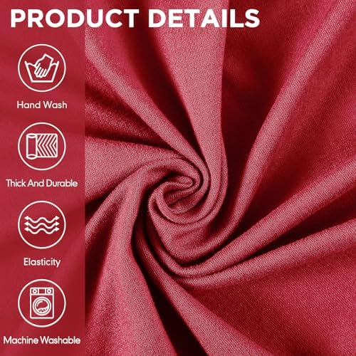 Peryiter 3 Pcs Couch and Loveseat Sofa Covers,Xmas Red,Milk Silk - Image 4