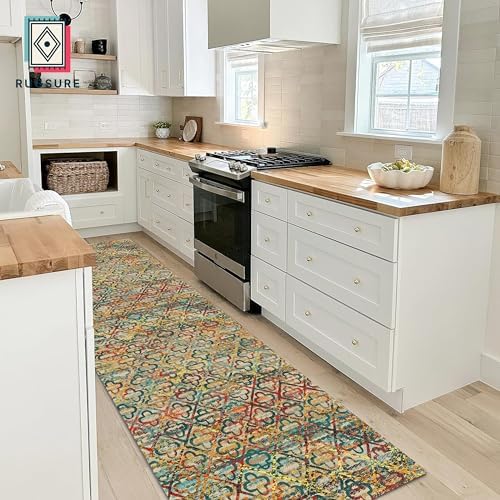 RUGSURE Washable Area Rugs, 2'6'' x 8' - 1/6 Thick - Stain & Water Resistant Non-Slip - Perfect Resistant Rug for Living Room, Bedroom, Nursery, Pet & Child Friendly, Vibrant Colors Rugs, Multicolor - Image 4