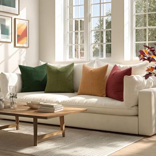 MIULEE Modern Decorative Pillow Covers 18x18 Inch Set of 4 Christmas Green - Image 6