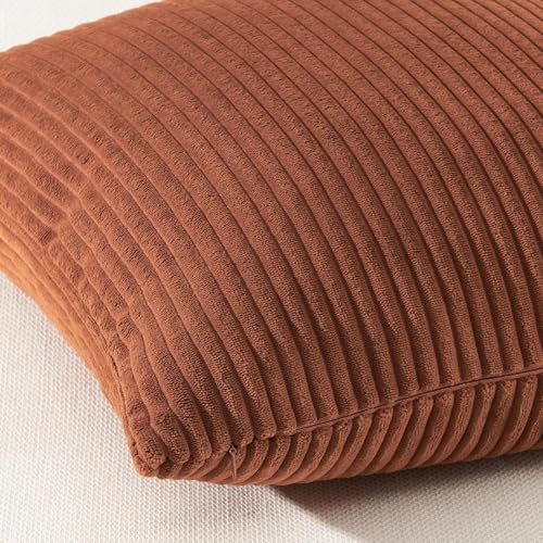 Topfinel Decorative Rust Throw Pillow Covers Cushion Cases, Set of 4 Soft Velvet Modern Double-Sided Designs Terracotta Home Decor ，Fall Style Throw Pillows 20x20 inches - Image 3