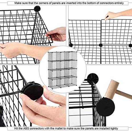 C&AHOME Wire Cube Storage, 12-Cube Storage Organizer Metal, C Grids, Black - Image 7