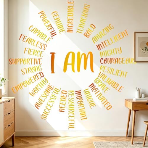 Inspirational Sun Wall Decals, Motivational Quotes Peel and Stick Vinyl Nursery Decor, Removable Positive Home Wall Decor Murals Stickers for Kids Girls Toddler Bedroom Living Room by Kingarch