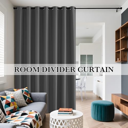 RYB HOME Extra Long 100% Blackout Room Divider Curtains for Bedroom Office - Image 5