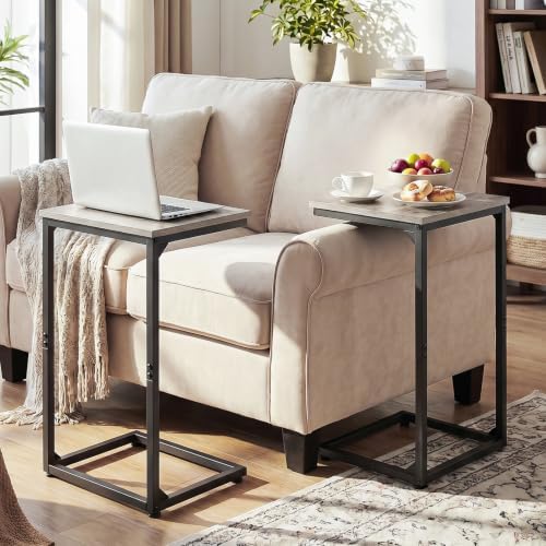 AMHANCIBLE Couch Side Table for Sofa, 26.37" Tall C Shaped End Table - Image 4