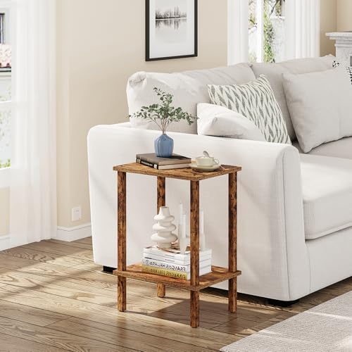 TUTOTAK End Table, Side Table, Nightstand, 2-Tier Storage Shelf - Image 3