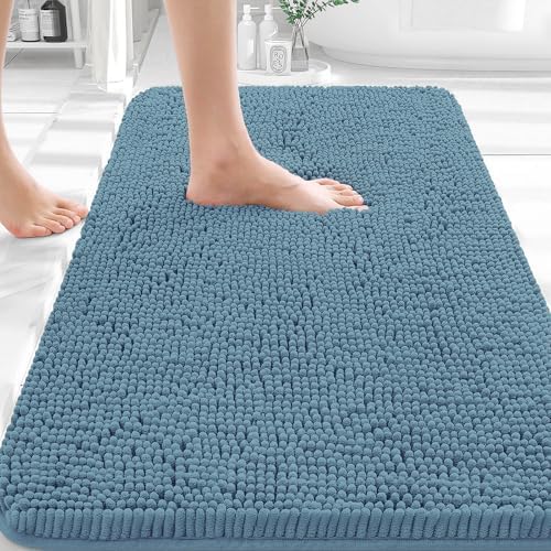 OLANLY Small Bathroom Rugs 30x18, Extra Soft Absorbent Chenille Bath Rugs by OLANLY