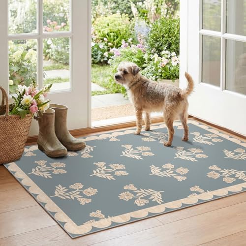 Floral Outdoor Rug - 28"x43" Front Door Mat Indoor Outside Entrance by Othilic