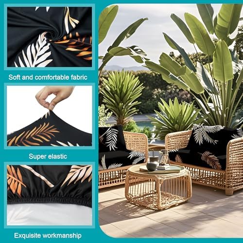 14 Pcs Outdoor Cushion Covers, Patio Sofa Cushion Covers Replacement - Image 4