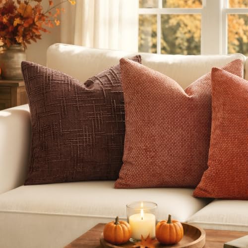 MIULEE Fall Decorative Rust Couch Throw Pillow Covers 18x18 Inch 2 Pack - Image 3