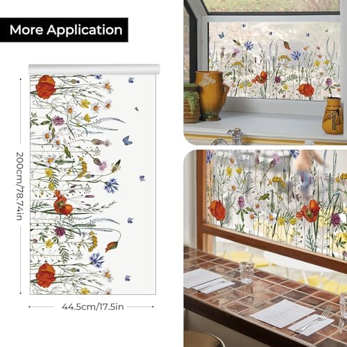 Stained Glass Window Film, Window Privacy Film Rental Friendly,17.5X78.7 - Image 2