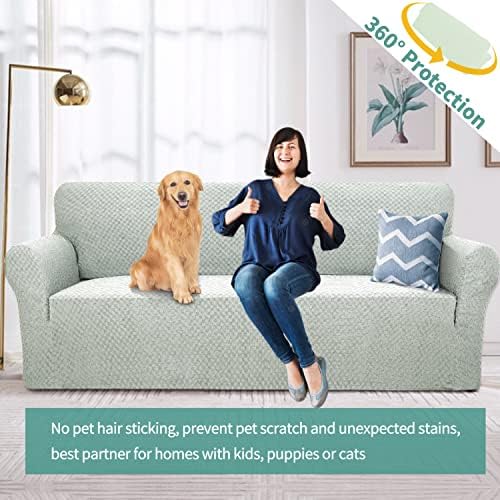 YEMYHOM Couch Cover Latest Jacquard Design High Stretch Extra Large Sofa Covers Pet Dog Cat Proof Oversized Slipcover Non Slip Magic Elastic Furniture Protector (X Large, Ivory) - Image 2