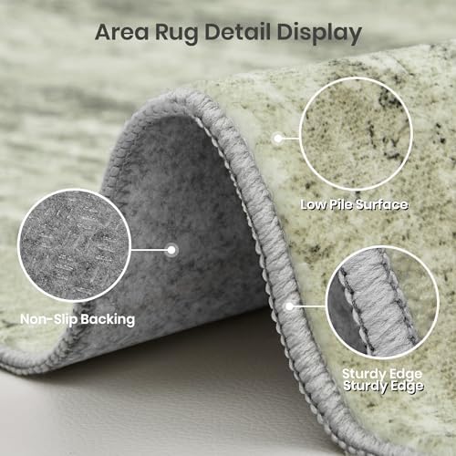 Valenrug 7x9 Area Rug, Abstract Washable Area Rugs for Living Room, Green - Image 6