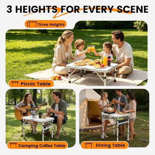 WildFinder Folding Camping Table, 2x1.3 FT Small Folding Table Portable - Image 4