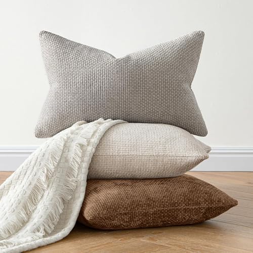 MIULEE Decorative Couch Throw Pillow Covers 20x20 in Golden Brwon 2 Pack - Image 4