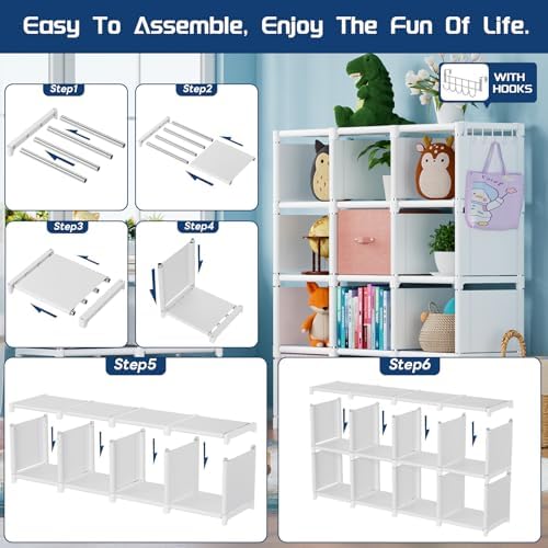Mavivegue 20 Cube Book Shelf, Storage Organizer, Large DIY Bookcase, Metal Cube Bookshelf, Cubbies Closet Storage Organizer Shelves for Bedroom,Living Room,Home,Office - Image 4