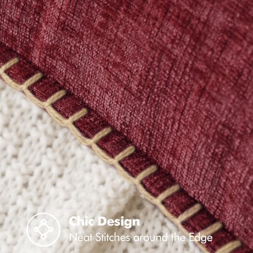 MIULEE Decorative Couch Throw Pillow Covers 16x16 Inch Burgundy Red 2 Pack - Image 2