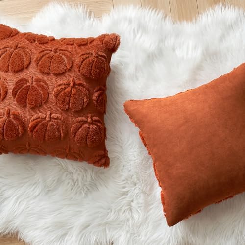 MIULEE Fall Pillow Covers Pumpkin Fall Decor 18x18 Rust - Image 6