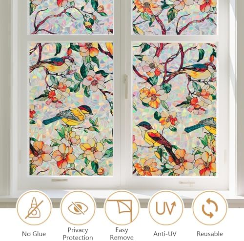 Kromapolis Window Privacy Film, Stained Glass Sticker, 29.5" x 157.4" - Image 5