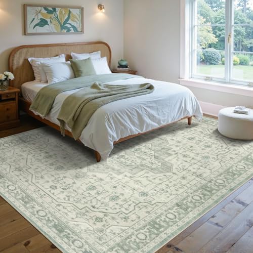 Rugxara 5X7 Washable Area Rug for Living Room, Bedroom,Sage Green - Image 4