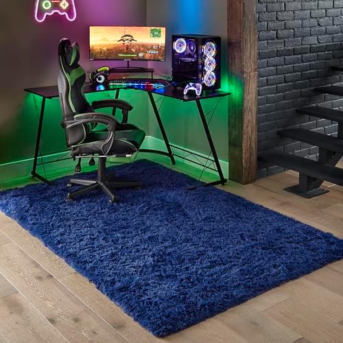 Ophanie Blue Rug, Boys 3x5 Rugs for Bedroom Royal Dark Blue Carpet Nursery Aesthetic, Kids Playroom Navy Area Rugs for Girls Teen Home Decor with Over 99 pcs Pile fibers - Image 5