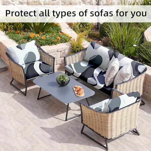 8 Pcs Outdoor Cushion Covers, Patio Sofa Cushion Covers Replacement - Image 5