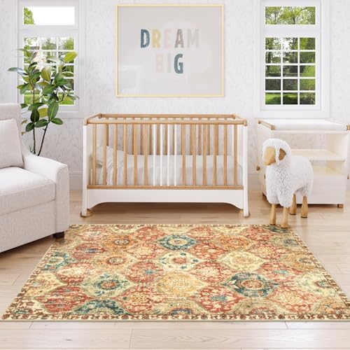Lahome Moroccan Washable Rugs for Living Room, Soft 4x6 Rug for Bedroom - Image 6