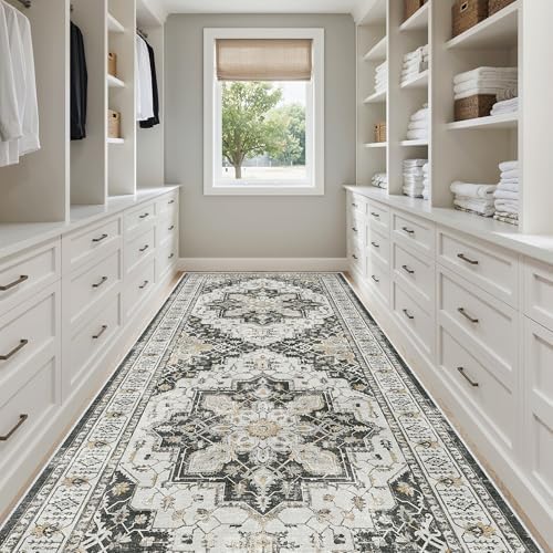Madane 4x12 Wide Hallway Runner Rug Washable for Living Room, Black - Image 3