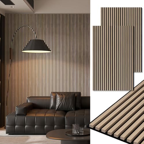 Art3d 2-Pack 48" x 24" Acoustic Wood Panels for Wall, Soundproof Wood Slat Panel for Wall and Ceiling, 3D Fluted Sound Absorbing Paneling for Interior Wall Decor, Living Room, Bedroom - Peach by Art3d