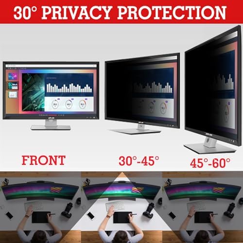 34 Inches Privacy Screen Filter for 21:9 Curved Ultrawide Monitor | Removable | Privacy Shield | Anti Glare | Anti-Blue Light | Eye Protection | Anti Spy | Computer Security Private Protector - Image 3