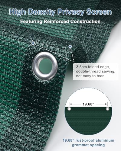 Balcony Privacy Screen Fence UV Protection, Customized 3'x15' Dark Green - Image 4