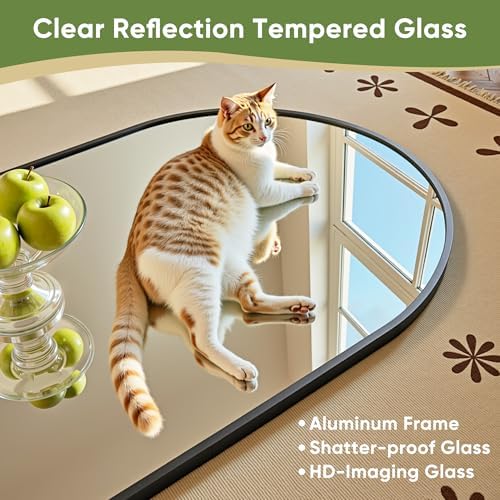 69"x28" Arched Full Length Mirror, Full Body Mirror, Black - Image 4