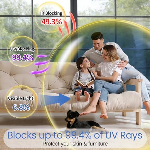 XIAWEI One Way Window Privacy Film with Tools,Blue,45.2"x196.9",Malleable - Image 3