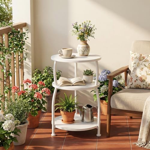 3-Tier Round Side Table, 15.7 inch End Table Nightstand - Image 6