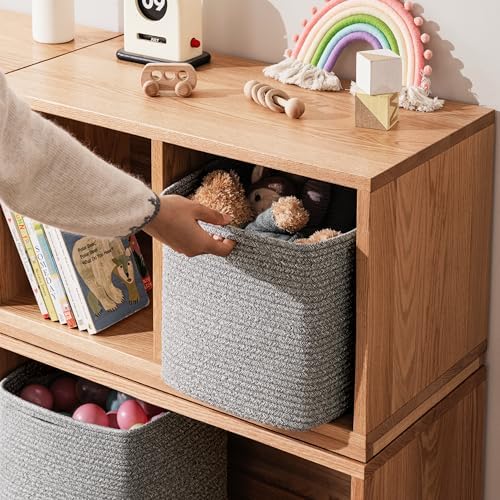 joybest 11inch Cube Storage Bins, Cotton Rope Woven Organizer Basket - Image 5