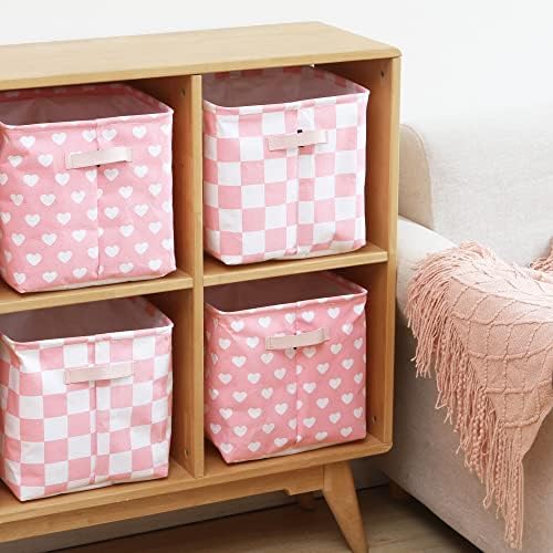 Hinwo Collapsible Canvas Storage Cubes with Handles, 11-Inch, 3-Pack - Image 2