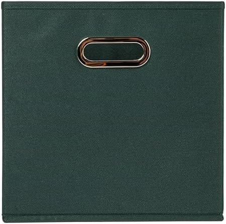 Household Essentials Foldable Fabric Storage Cubes 6-Pack – 11x11x11 Stackable Non-Woven Bins with Chipboard Sides & Grommet Handles – Closet, Shelf, Nursery, or Office Organizer – Dark Green - Image 7
