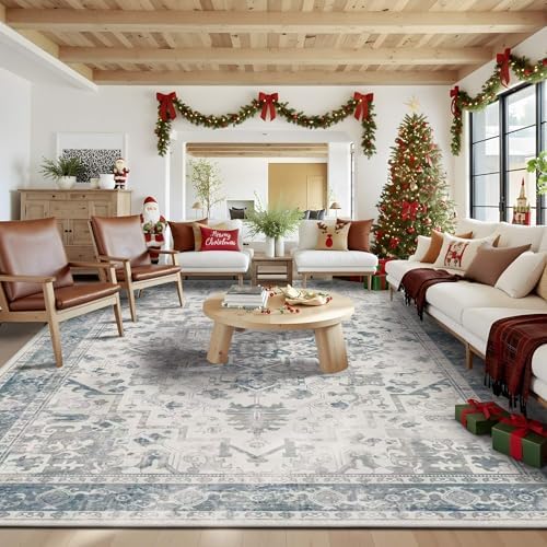 Rugxara 10x14 Washable Area Rug for Living Room, Extra Large,Vintage Boho - Image 5