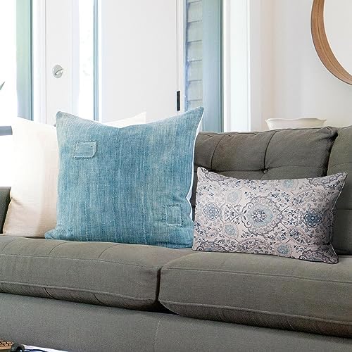 Snycler Boho Throw Pillow Covers 12x20 inch Set of 2 Terracotta Rust Blue Colored Throw Pillows Double Sided Boho Home Soft Decor for Bedroom Living Room Couch & Sofa (No Inserts) - Image 4