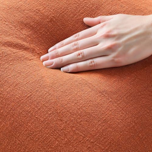 MIULEE Linen Fringe Decorative Fall Throw Pillow Covers Burnt Orange 20x20 - Image 5
