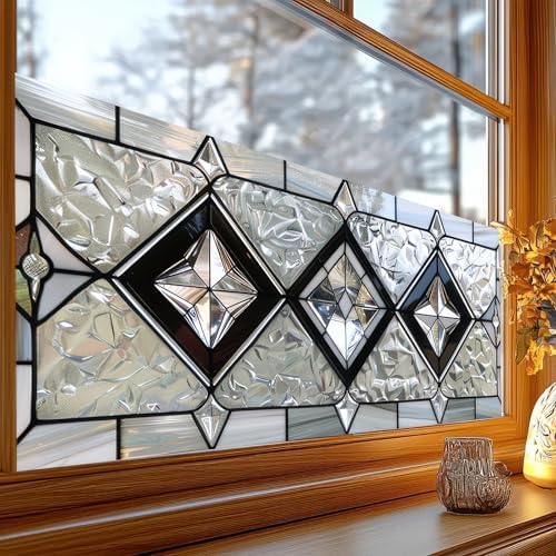 BlissYard Stained Glass Decorative Window Film 39.3x17.7 Inch PVC - Image 2