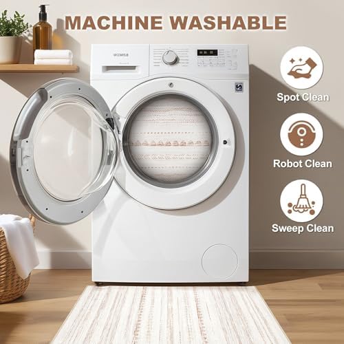 Nakagishi Boho 2x3 Washable Area Rug Non Slip Carpet for Entryway Beige - Image 2