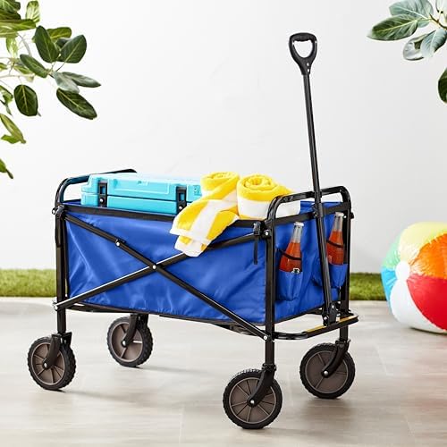 Amazon Basics Collapsible Heavy Duty Utility Wagon for Outdoor Sports, Camping, Garden, and Shopping, Versatile, Easy to Store, 265 Pounds Capacity, 27.6 x 40.9 x 20 inches, Blue - Image 6